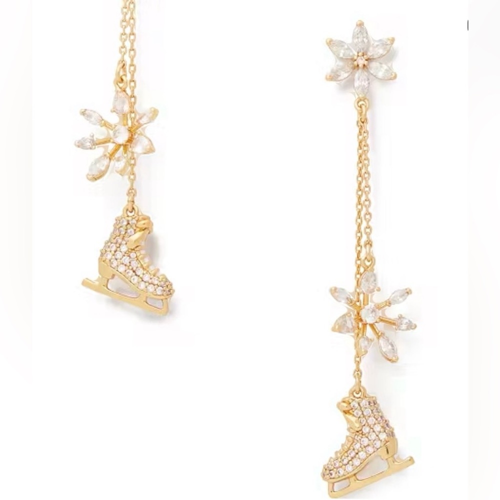 $99 Retail Kate Spade ❄️Snow Day ❄️ Ice Skate Earrings NEW - Picture 4 of 5